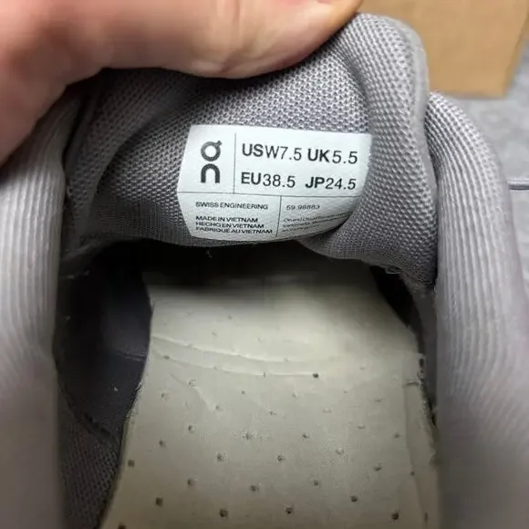 On Cloud 5 Zinc Gray Mesh Athletic Running Shoes Womens Size 7.5 US 59.98883 - Picture 8 of 9